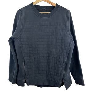 Lululemon Quilted Black Crew Pullover Be True Fleece Sweatshirt Womens Size 10